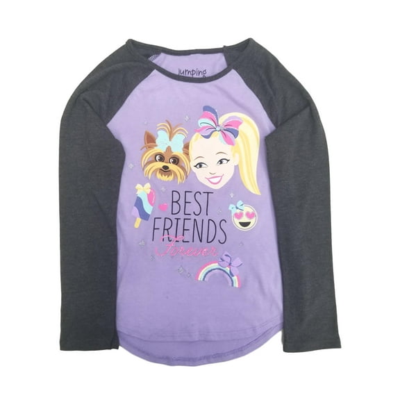 Jojo Siwa Girls Purple Long Sleeve Best Friends T-Shirt Puppy Dog Tee Shirt 6x