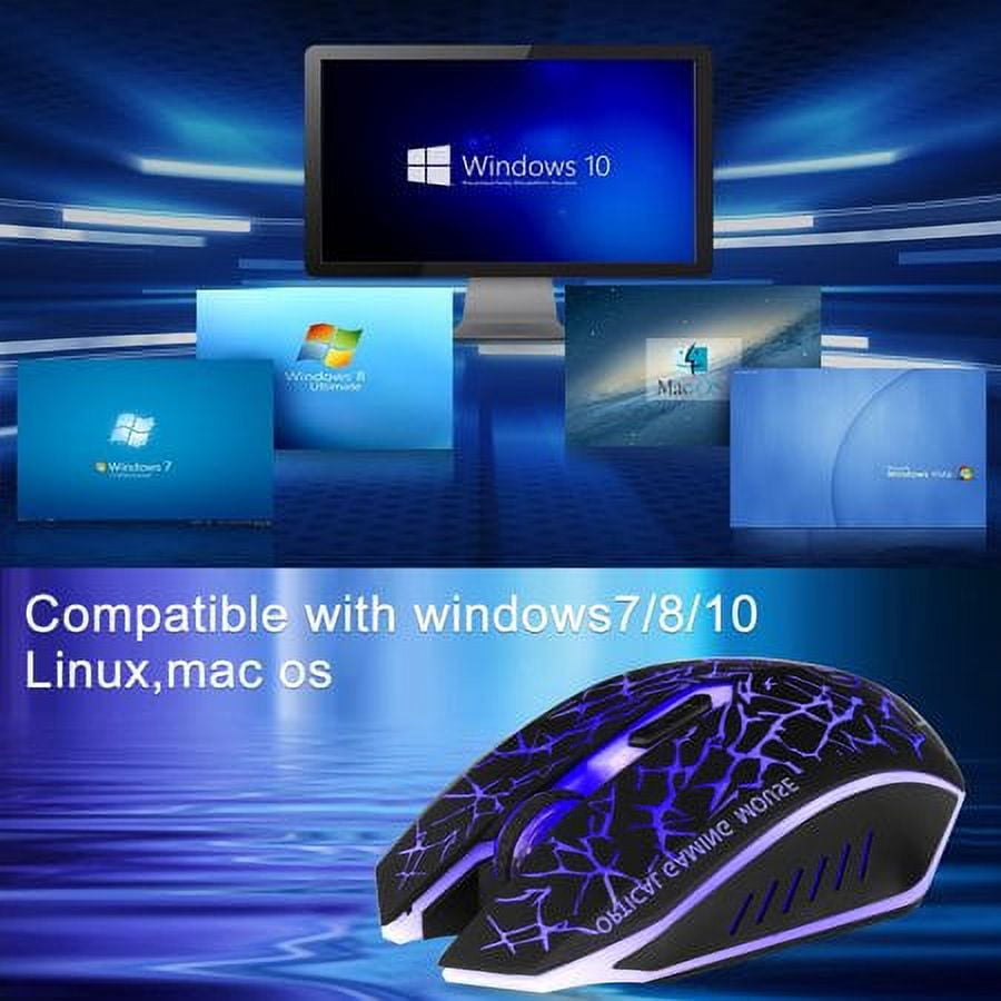 Wireless Gaming Mouse Rechargeable USB 2.4G Computer Mouse with 7
