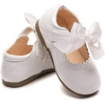 thumbnail image 3 of Baby Girls Shoes Mary Jane Flats Bowknot Non-Slip Toddler Girl Dress Shoes First Walkers Princess Wedding Shoes, 3 of 7