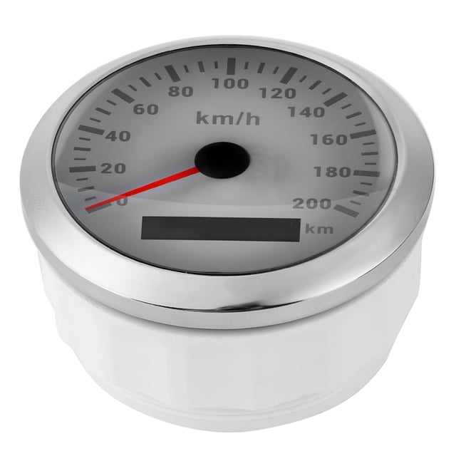 Medidor de Velocímetro GPS de 85 mm, Medidor GPS de 3 3/8 Pulgadas, Cuentakilómanos con espejo de Vidrio Templado, Pantalla Retroiluminada, IP67 A Prueba de Agua, Párro de Barco,