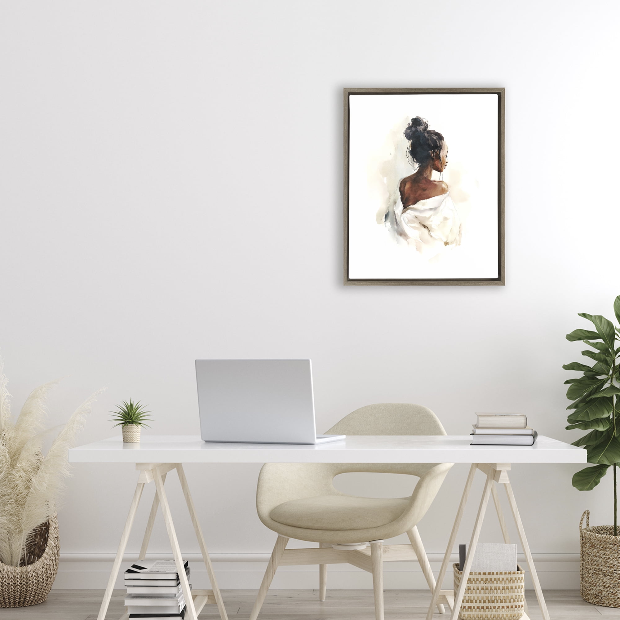 Stupell Industries Chic From Behind Brown Framed Floater Canvas Wall Art, design by Svetlana Aleynikova
