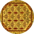 thumbnail image 1 of Ahgly Company Indoor Round Abstract Yellow Modern Area Rugs, 3' Round, 1 of 4