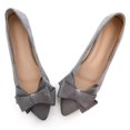 thumbnail image 3 of Zapatillas de ballet SAILING LU Bow-Knot para mujer, ante gris, talla 6.5, 3 of 7