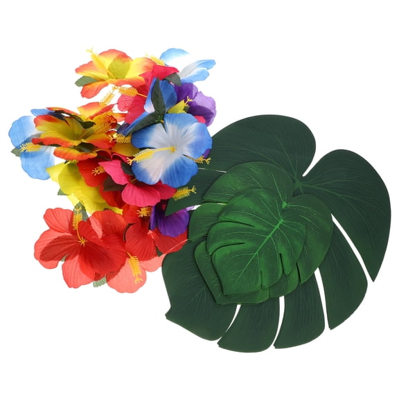 RENACLIPY 84 Pieces Polyester Tropical Luau Party Decorations for Table Centerpieces and Family Gatherings