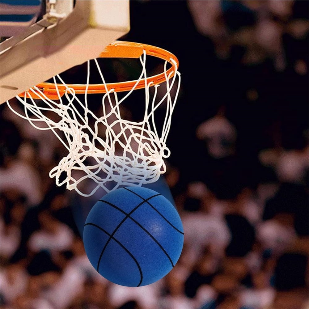 NOGIS Silent Basketball, Newest Foam Basketball Indoor Training Ball, Uncoated High-Density Foam Ball Low Noise Basketball Training for Various Indoor Activities（Blue）