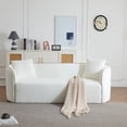 thumbnail image 2 of Coral 82 Inch Curved Sofa Three Seater Living Room Couch for Apartments Bedrooms and Home Offices White, 2 of 9