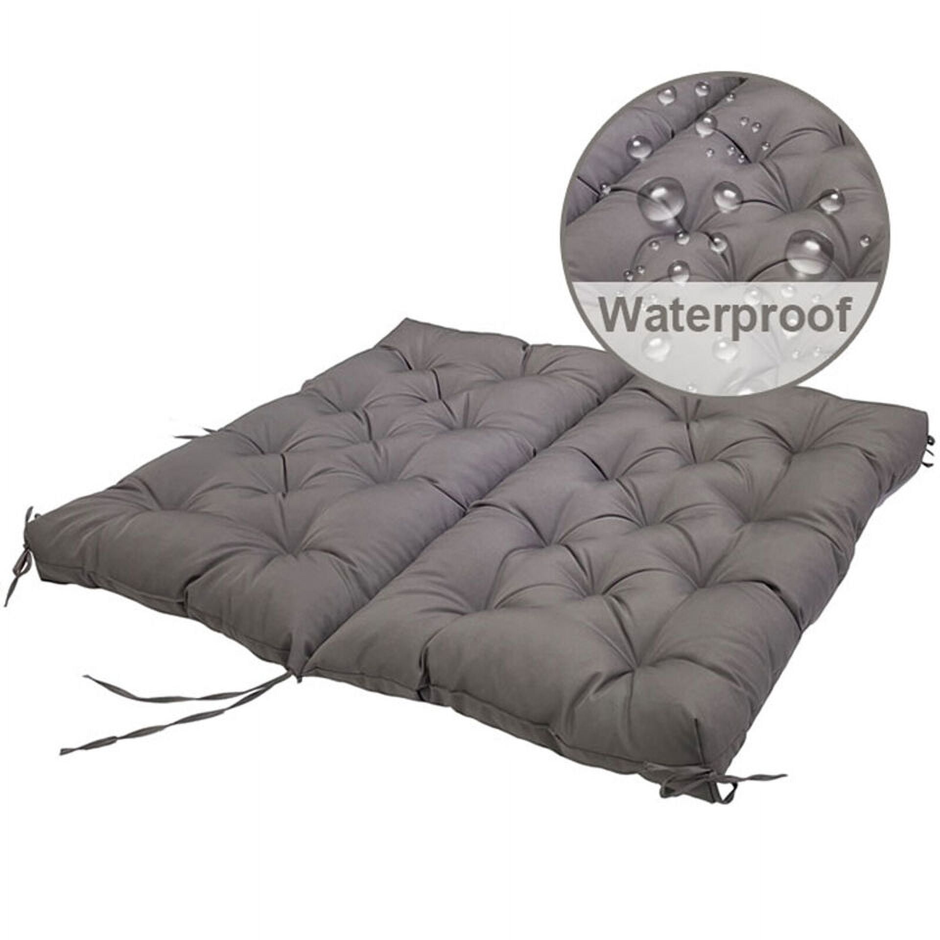 TOPCHANCES Bench Cushion Swing Chair Cushion Replacement Seat Pad 2-3 Seater Water Repellent Bench Cushion with Ties for Outdoor Garden Patio Furniture, Dark Gray, 120cmx100cm