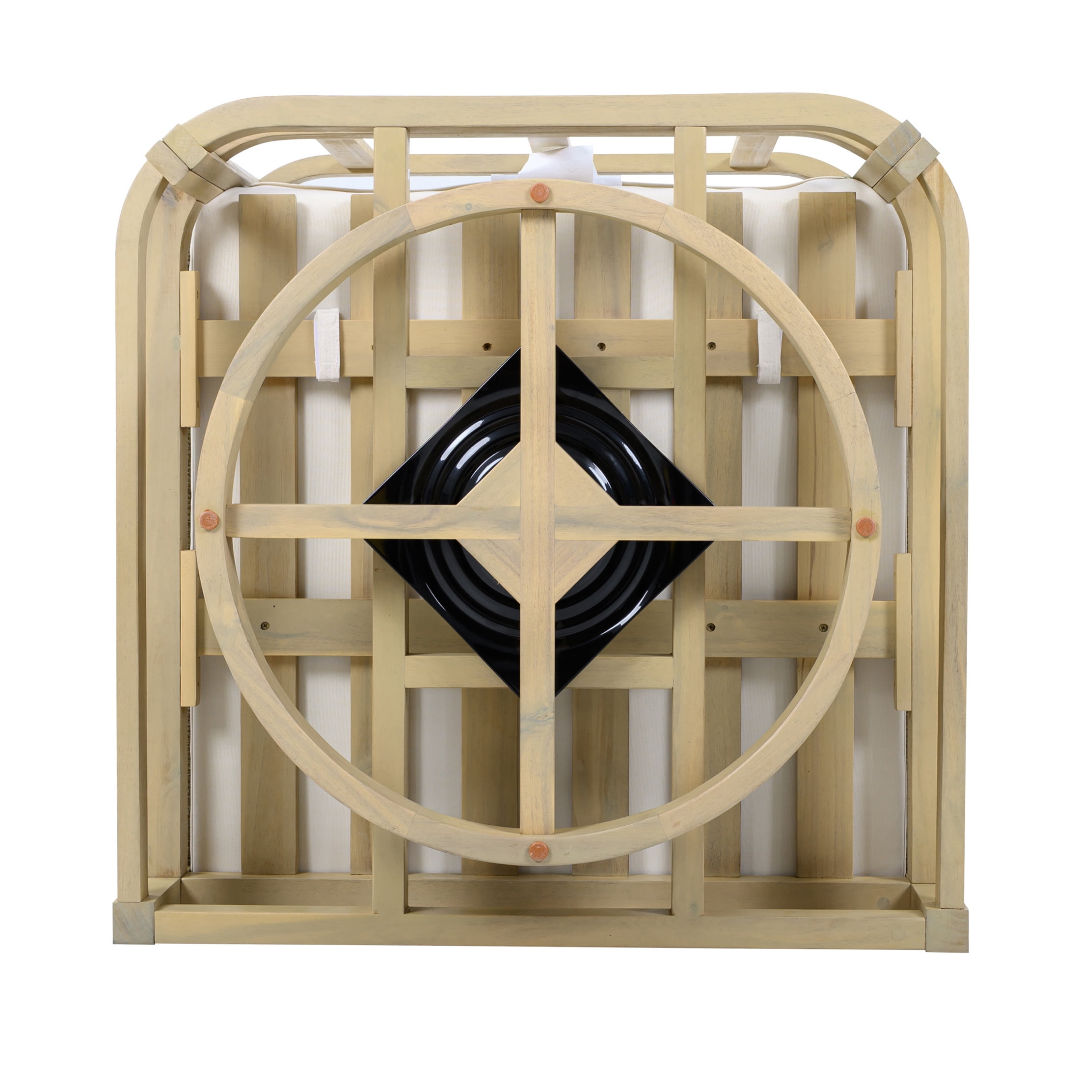 Christopher Knight Home Outdoor Swivel Chair with Rope, Water-Resistant Cushion, Teak and Cream