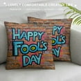 thumbnail image 3 of ONETECH April Fools Day Square Throw Pillow Covers Invisible Zipper Home Decor for Cushion Cases Sofa Living Room, 3 of 5