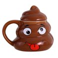 thumbnail image 1 of Taza de cerámica divertida en forma de popó con tapa, 480 ml, adorable sonriendo, 1 of 2
