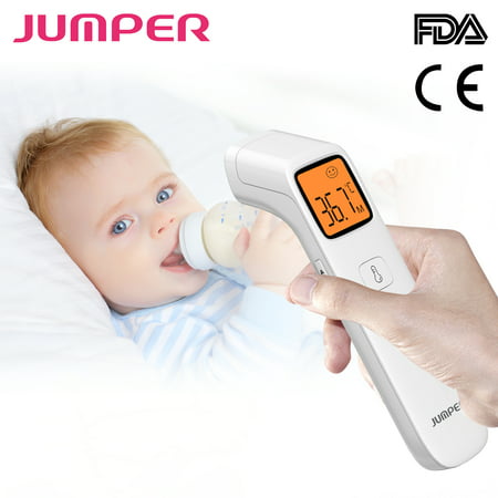 JUMPER Baby Forehead Thermometer Accurate Clinical Digital Infrared Thermometer w/ Fever Alarm Function for Kids Toddler Children Adults CE and FDA
