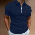 thumbnail image 3 of Camisa de rayas ajustada, ropa informal, moda, producto nuevo, verano, cremallera, cómoda y transpirable, top de negocios, novedad de 2024, 3 of 5