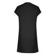 thumbnail image 5 of HOMBOM Cute Dresses for Women Mini Black Shift Solid V-Neck Casual Trendy Short Sleeve Dresses S, 5 of 6