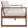 thumbnail image 4 of SAFAVIEH Emiko Outdoor Patio Loveseat Bench, Natural/Light Grey, 4 of 11