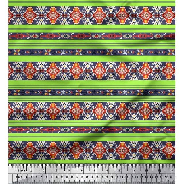 Soimoi Rayon Fabric Ikat Southwestern Print Fabric by The Yard 42 Inch Wide