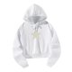 thumbnail image 3 of Sudadera con capucha para mujer, sudadera con capucha de gran tamaño para mujer, estrella de cinco puntas, sudadera blanca de manga larga de moda, L, 3 of 8
