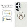 thumbnail image 2 of SaniMore for Samsung Galaxy S23 Ultra 6.8" 2023 Case, PU Leather Case with Luxury Fashion Lattice for Girls Women 360° Rotating Metal Ring/Kickstand Shockproof Durable Case For S23 Ultra, White, 2 of 8