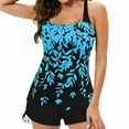 thumbnail image 1 of Plus Size Tankini Swimsuits for Women Two Piece Swim Top Shorts Tummy Control Bathing Suits, 1 of 7