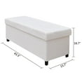 thumbnail image 5 of Fabric Storage Ottoman, Bench for Entryway and Bedroom, 43.3"x16.7"x15.7", White, 5 of 10