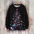 thumbnail image 1 of Cárdigan informal de cuello redondo para mujer, estampado navideño, manga larga, jersey de punto de poliéster para mujer, 1 of 7