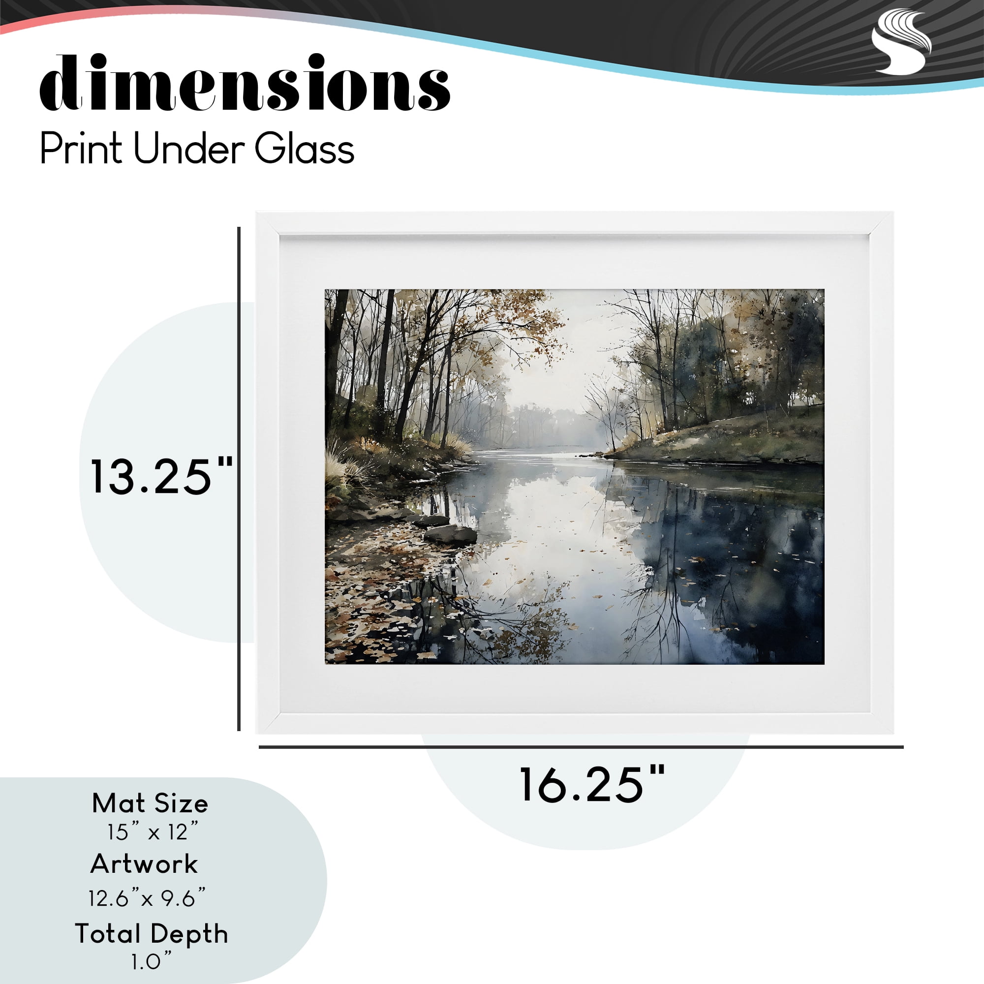 Stupell Industries Fall Lake Reflection White Framed Print Under Glass, design by Franklyn Gregory
