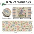 thumbnail image 3 of Spring Summer Floral Flower Kitchen Rugs Set of 2, Just Bloom Gather Blue Pink Peony Rose Mason Jar Kitchen Mats Decor, Plaid Farmhouse Floor Door Mat Home Decorations -17x29 and 17x47 Inch, 3 of 6