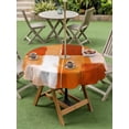 thumbnail image 3 of Outdoor Tablecloth with Umbrella Hole and Zipper, Burnt Orange Geometric Round Table Cloth 60 Inch Waterproof Tablecloth, Watercolor Ombre Modern Abstract Art Picnic Table Cover for Patio Camping, 3 of 7