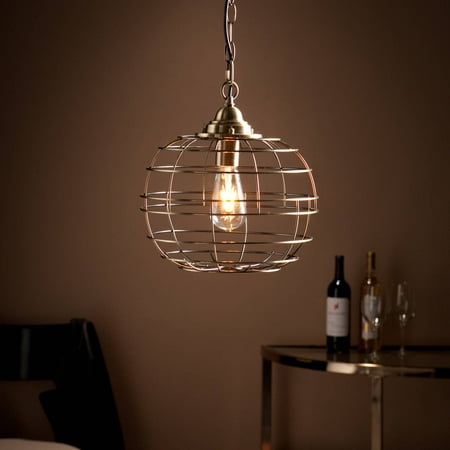 - Southern Enterprises Nate Edison Cage-Style Pendant Light, Bronze