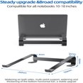 thumbnail image 4 of EIMELI Laptop Stand Aluminum Computer Riser Ergonomic Laptops Elevator for Desk Compatible with 10-18” Notebook Computer Black, 4 of 6