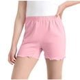 thumbnail image 3 of SROBPTY Girls 4-13 Years Solid Basic Thin Safety Shorts Pink, 5-6 Years, 3 of 5