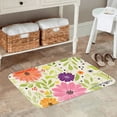 thumbnail image 2 of SPXUBZ Non Slip Flannel Polyester Floor Mat With Colorful Floral Design For Bathroom Kitchen Bedroom Decoration 24x16 inch, 2 of 5