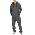 thumbnail image 2 of xiaxaixu Men Fall Sleeping Jumpsuit, Hooded Long Sleeves Zip-Up Romper, 2 of 6