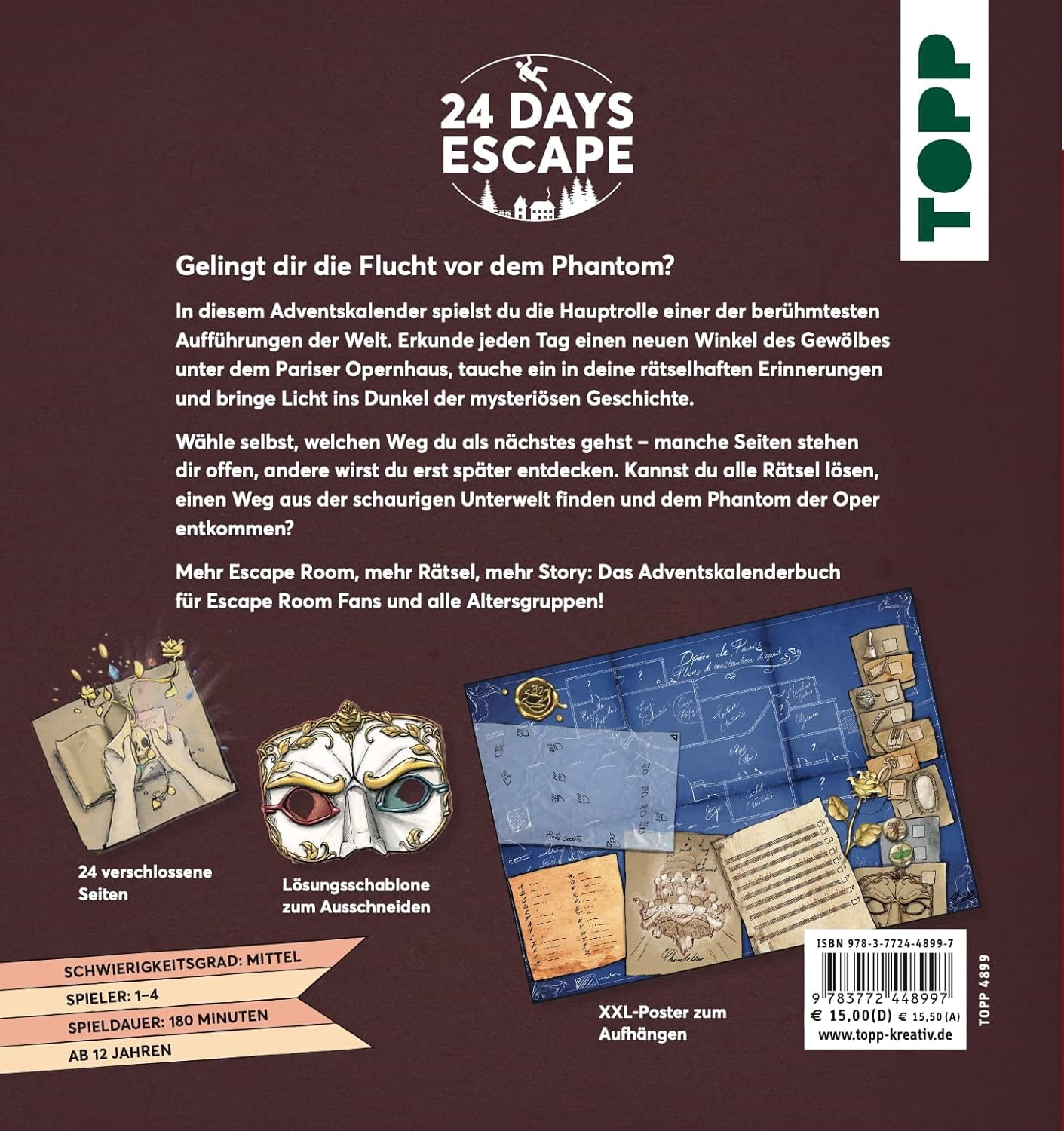 Daniel Leyva,Jo 24 DAYS ESCAPE – Der Escape Room Adventskalender: Das Phantom der O (Paperback)