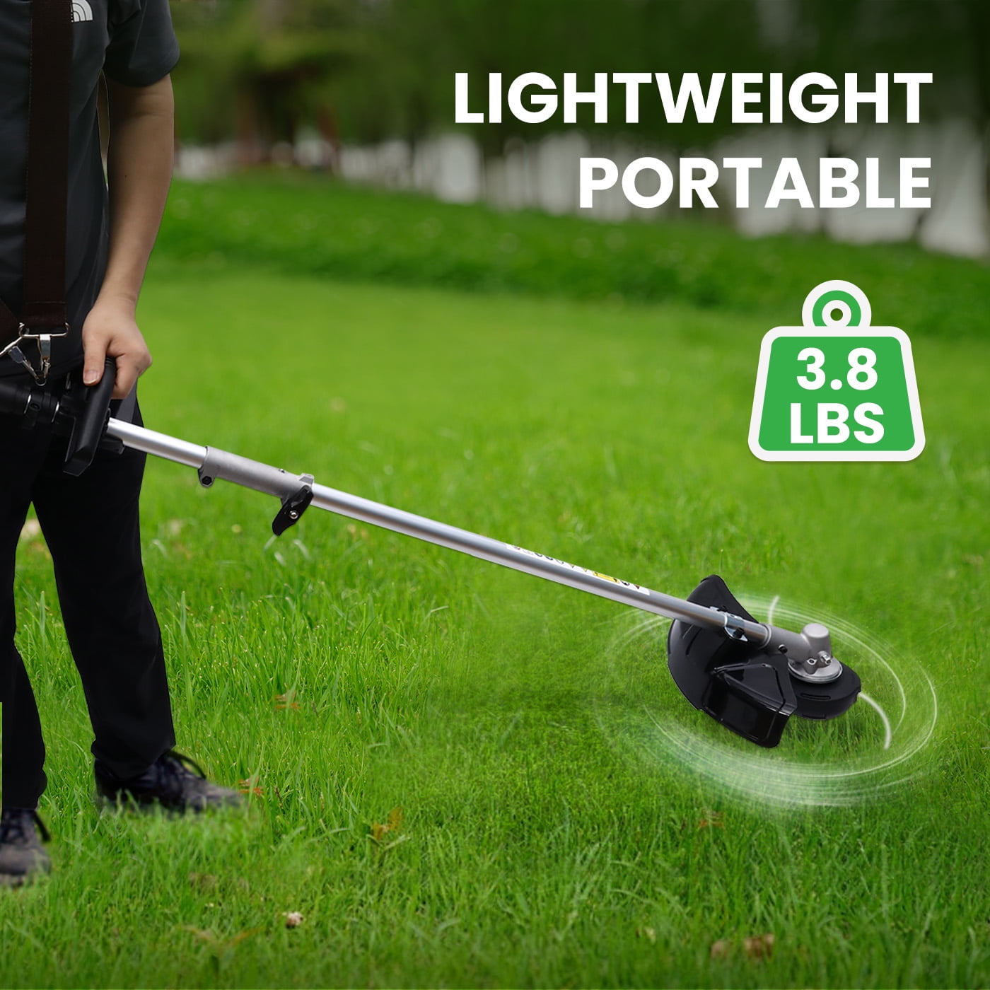 CATGOOD String Trimmer 1000W Electric Weed Eater,40V 4.0Ah Battery Powered Grass Trimmer,Silent Brushless Motor,Powerful Weed Wacker and Durable for Garden Yard Lawn Trimming,Black