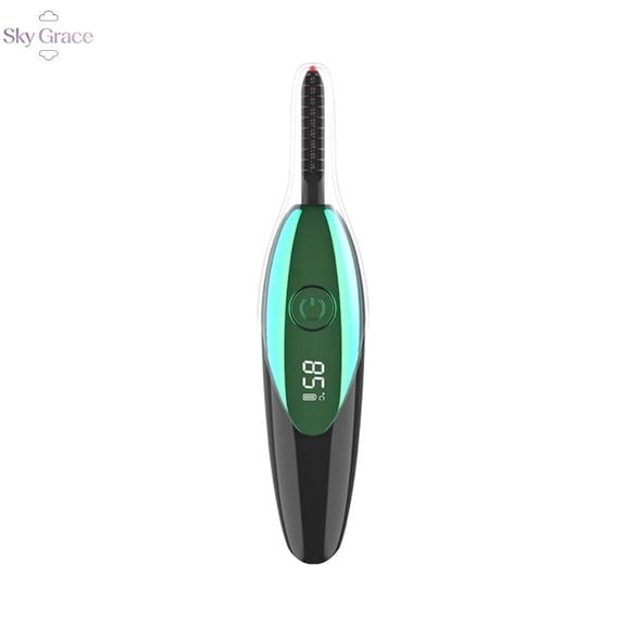Fast Heated Eyelash Curler Rechargeable Electric Eyelash Curler Safe Anti-Burn Eyelash Curlers 360mAh ,Protective Rapid Temperature Control with 3 Gears-Green