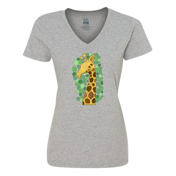 Inktastic Giraffe silhouette Women's V-Neck T-Shirt