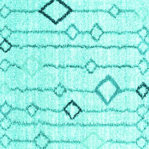 Ahgly Company Indoor Square Solid Turquoise Blue Modern Area Rugs, 7' Square