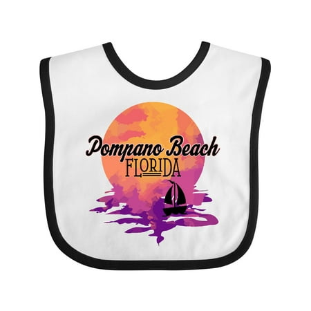 

Inktastic Pompano Beach Florida Vacation Sunset Gift Baby Boy or Baby Girl Bib