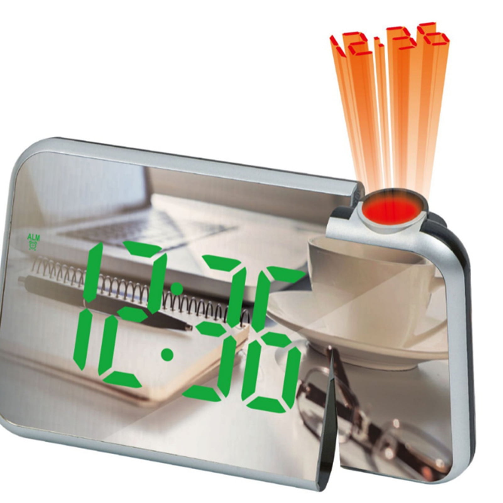 Adjustable Brightness Digital Alarm Clock Projectable, Large Display