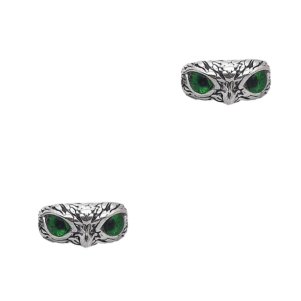 Anillo de búho Sonducket ojo retro Verde 2Conjunto
