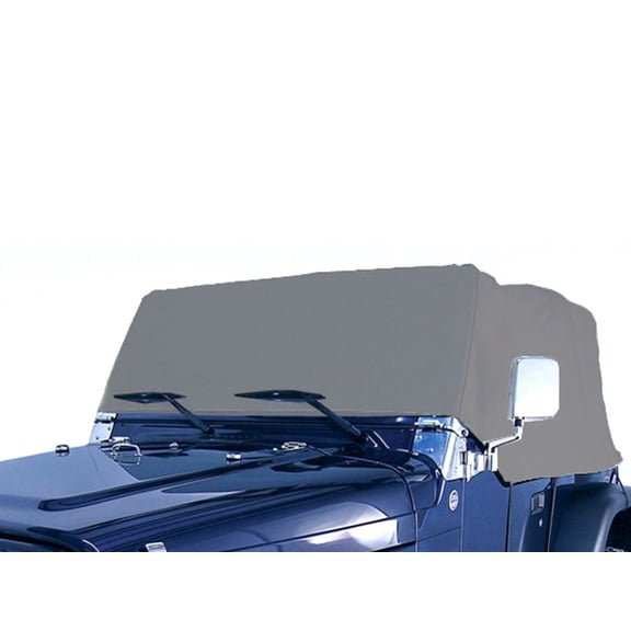 Rugged Ridge by RealTruck Weather-Lite Cab Cover for Jeep CJ/Wrangler YJ | Gray, Water Resistant | 13321.01 | Compatible with 1976-2006 Jeep CJ & Wrangler