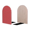 thumbnail image 2 of Lsque Red Polka Dot Printed Wood Bookends,Non-Skid Bookend for Shelves,Heavy Duty Support Bookends,Non-Slip Foam Pads for Office, Home, and Library,1 Pair, 2 of 8