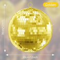 thumbnail image 3 of Lanzxjv Disco Ball, 12"/16"/20" Mirror Disco Ball for DJ Club Party Live Stage Wedding Home Decor, Light Effect Mirror Ball with Hanging Ring (Goden, Pink), 3 of 6