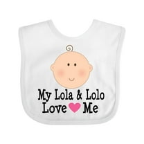 Inktastic My Lola and Lolo Love Me Girls Baby Bib
