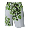 thumbnail image 4 of Balery Watercolor Green Leaves Traje de Baño Estilo Hawaiano para Hombre, Shorts de Secado Rápido con Bolsillos-X-Large, 4 of 6
