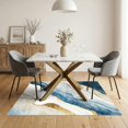 thumbnail image 3 of ODIKA 5'x7' Ultra-Soft Area Rug, Hallway Contemporary Long Swirled Flowing Ripple Abstract Hallways None Washable, Bare feet friendly, Silk-Touch for Bedroom Home office, 3 of 7
