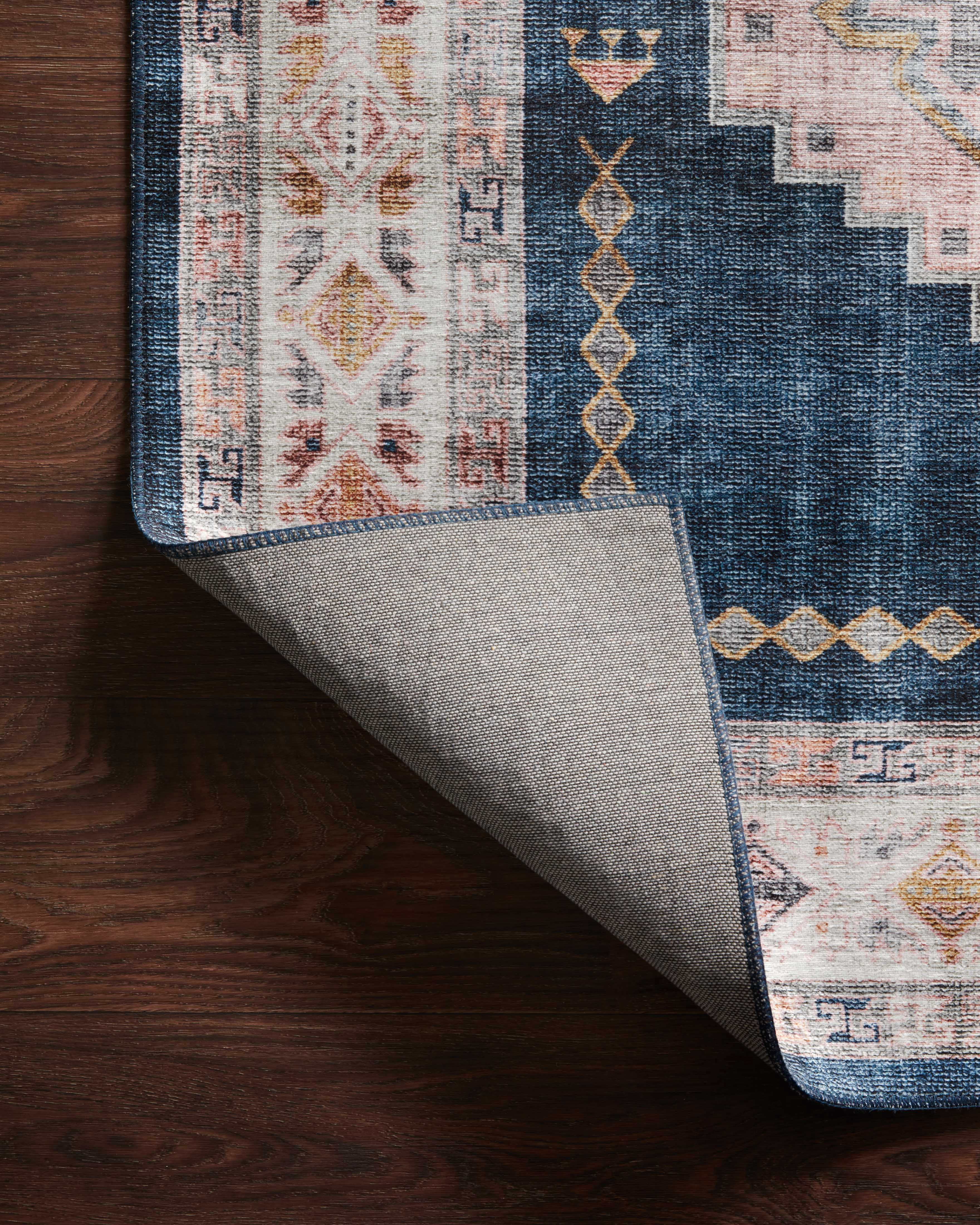 Loloi Heidi Collection HEI-03 Denim / Blush, Southwestern Area Rug 3'-6" x 5'-6"