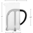 thumbnail image 4 of OVENTE French Press Coffee Maker, 34oz Heat Resistant Borosilicate Glass, BPA-Free Brewing Pot with 4-Level Filter System and Stainless Steel Plunger for Cold Brew Coffee, Tea and More, Clear FGC34T, 4 of 10