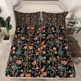 thumbnail image 2 of Homewish Wild Flower Full Size Sheets,Rustic Farmhouse Cabin Bed Sheets,Pink Black Sheet Sets For Girls Teens,Ultra Soft Home Decor,4 Pieces, 2 of 7