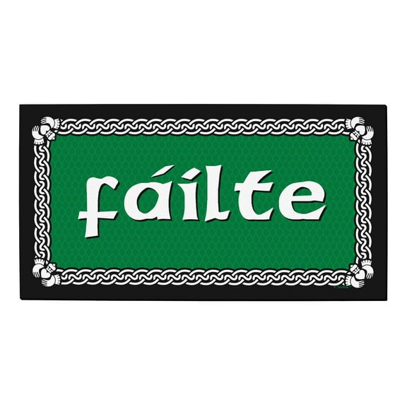 ThisWear St Patricks Day Decorations Failte Welcome Mat Gaelic Irish Decor for New Homeowners Doormat Green